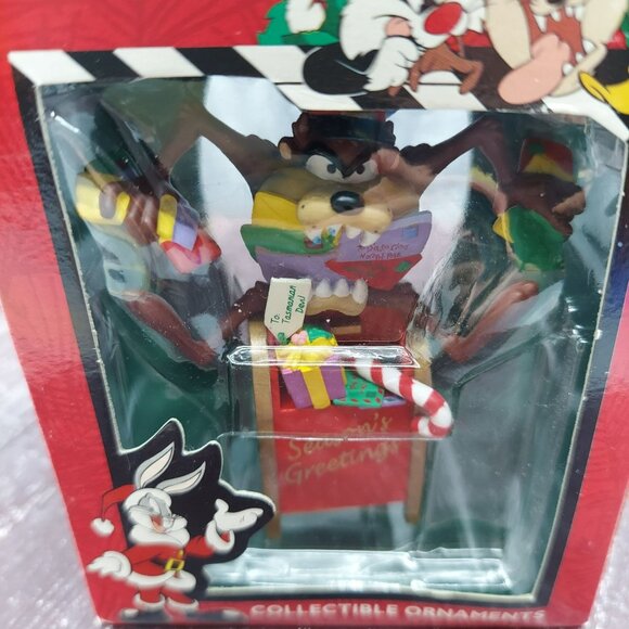 Looney Tunes Christmas Collectible Ornament Featuring Taz Holiday Decor - Picture 2 of 6